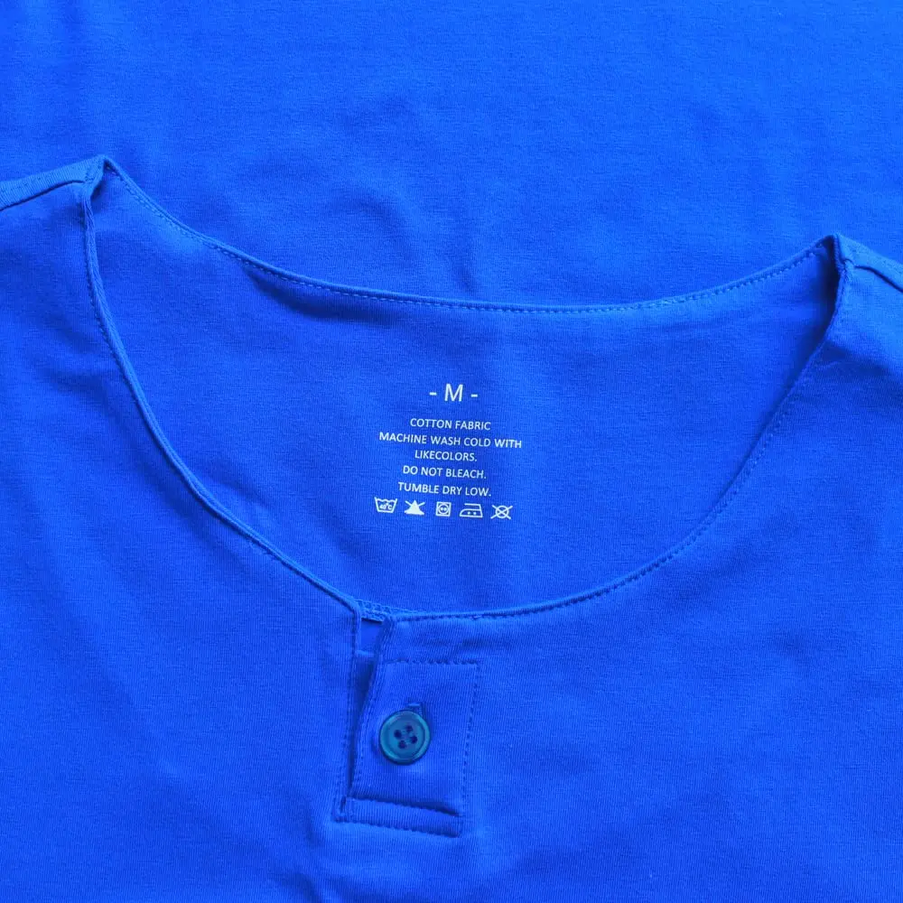 palglg Mens Short Sleeve Cotton Slim Fitted Sport Henley T-Shirt with Button Blue S | Soft, Stretchy Cotton, Casual & Athletic Fit - view 2