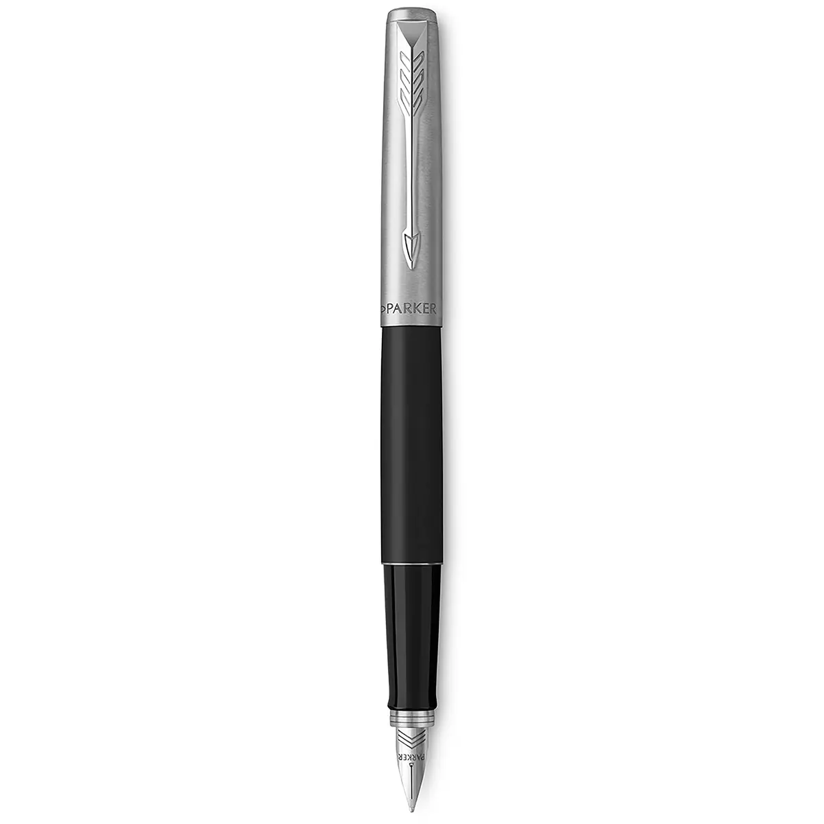Parker Jotter Fountain Pen Black Stainless Steel Medium Nib Blue Ink | Iconic Design for Smooth Writing - view 3