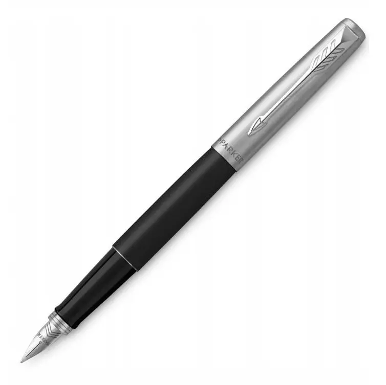 Parker Jotter Fountain Pen Black Stainless Steel Medium Nib Blue Ink | Iconic Design for Smooth Writing - view 4