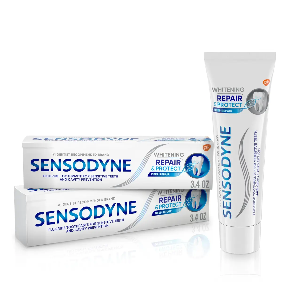 Sensodyne Repair and Protect Whitening Toothpaste 6.8 oz (201 ml) | Clinically Proven Sensitivity Relief - main product image