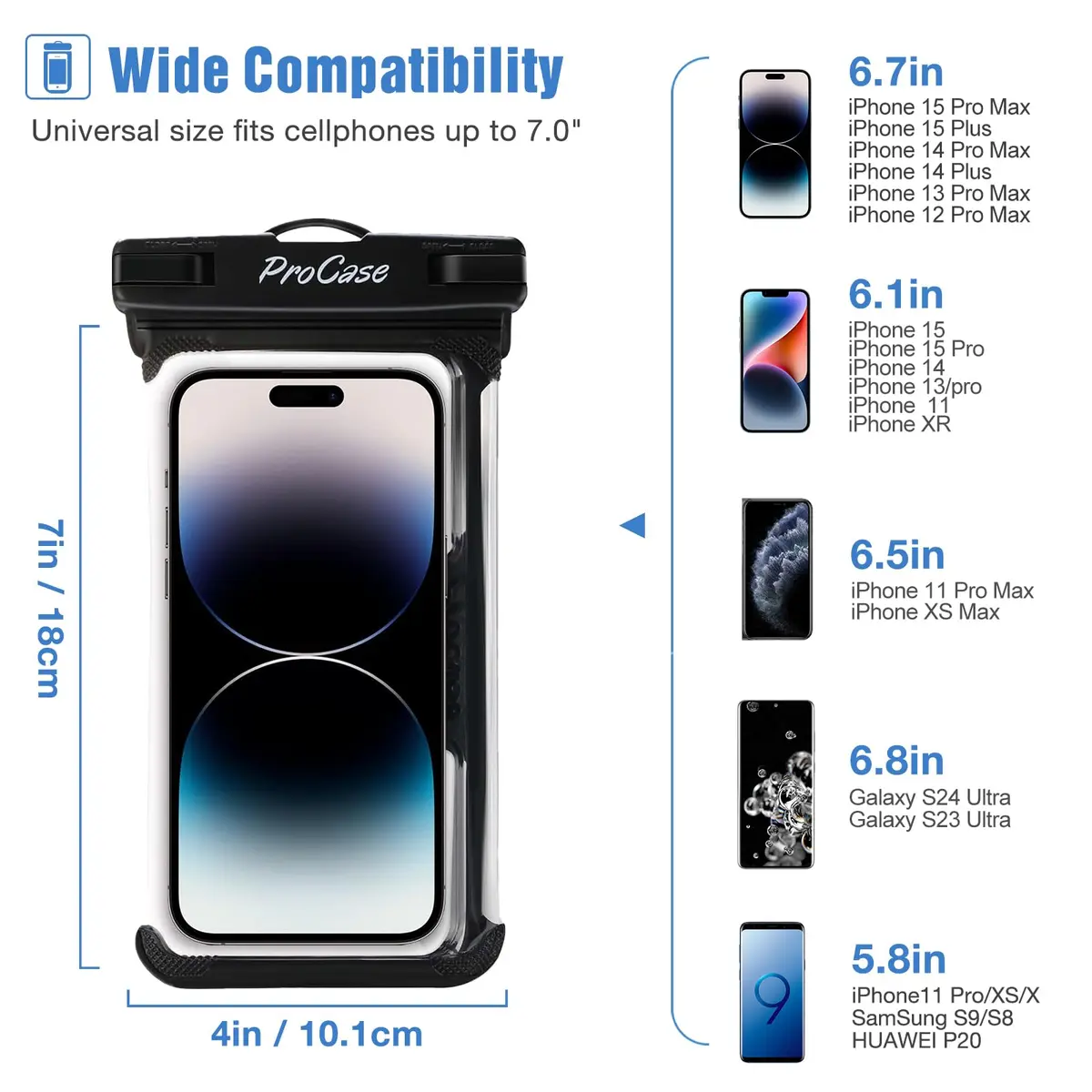 ProCase Waterproof Phone Pouch 2 Pack Up to 7" | Underwater Dry Bag for iPhone & Galaxy - view 2