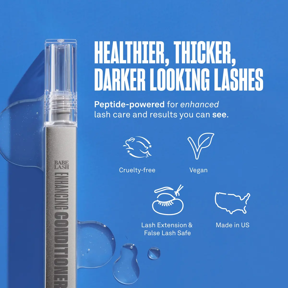 BABE ORIGINAL Enhancing Lash Conditioner for Longer-Looking Lashes, 3mL | Nourishing Peptides & Biotin for Fuller, Healthier Lashes - view 2