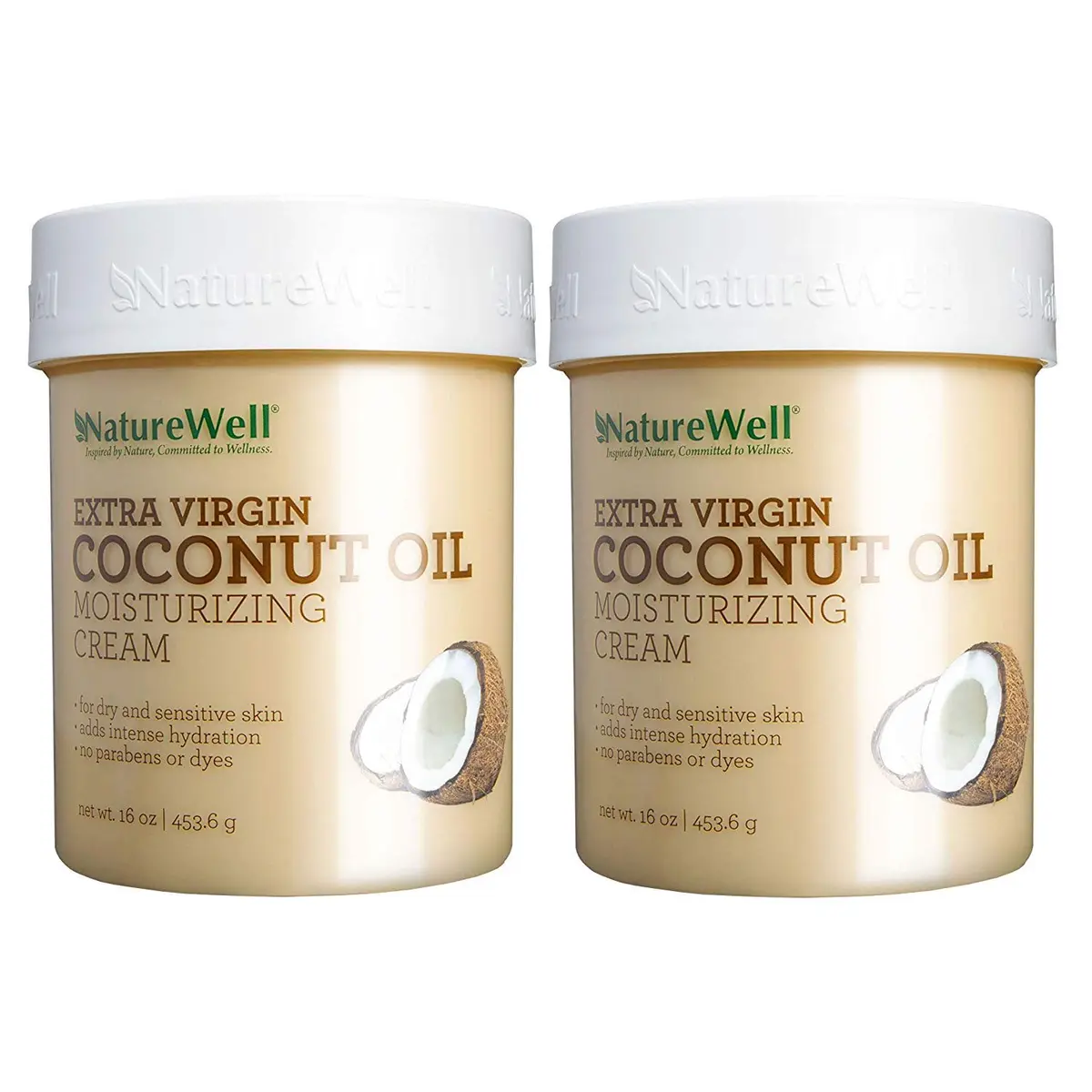 NATURE WELL Coconut + MCT Moisturizing Cream 16 Oz | Heavy Hydration for All Skin Types - main product image