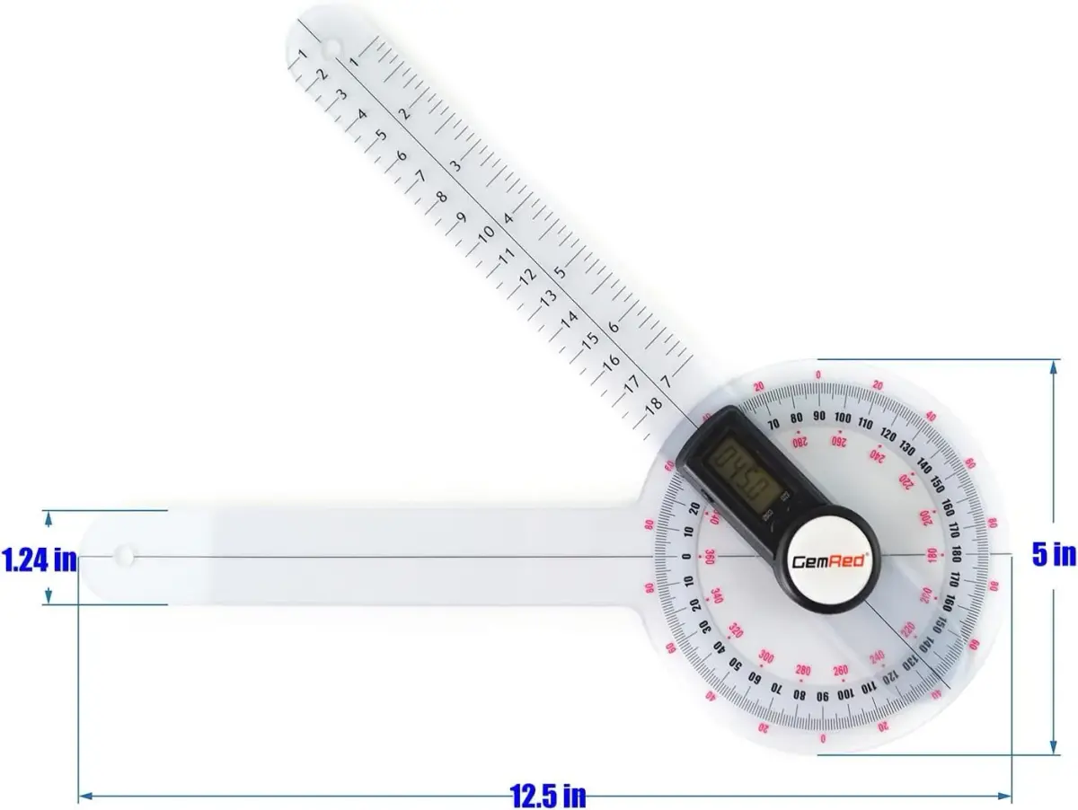 GemRed 12-Inch Digital Goniometer 300mm (11.81 inches) | Accurate Joint ROM Measurement Tool - view 6