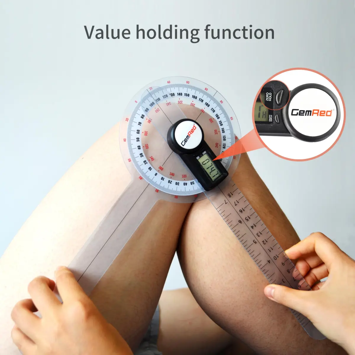 GemRed 12-Inch Digital Goniometer 300mm (11.81 inches) | Accurate Joint ROM Measurement Tool - view 9