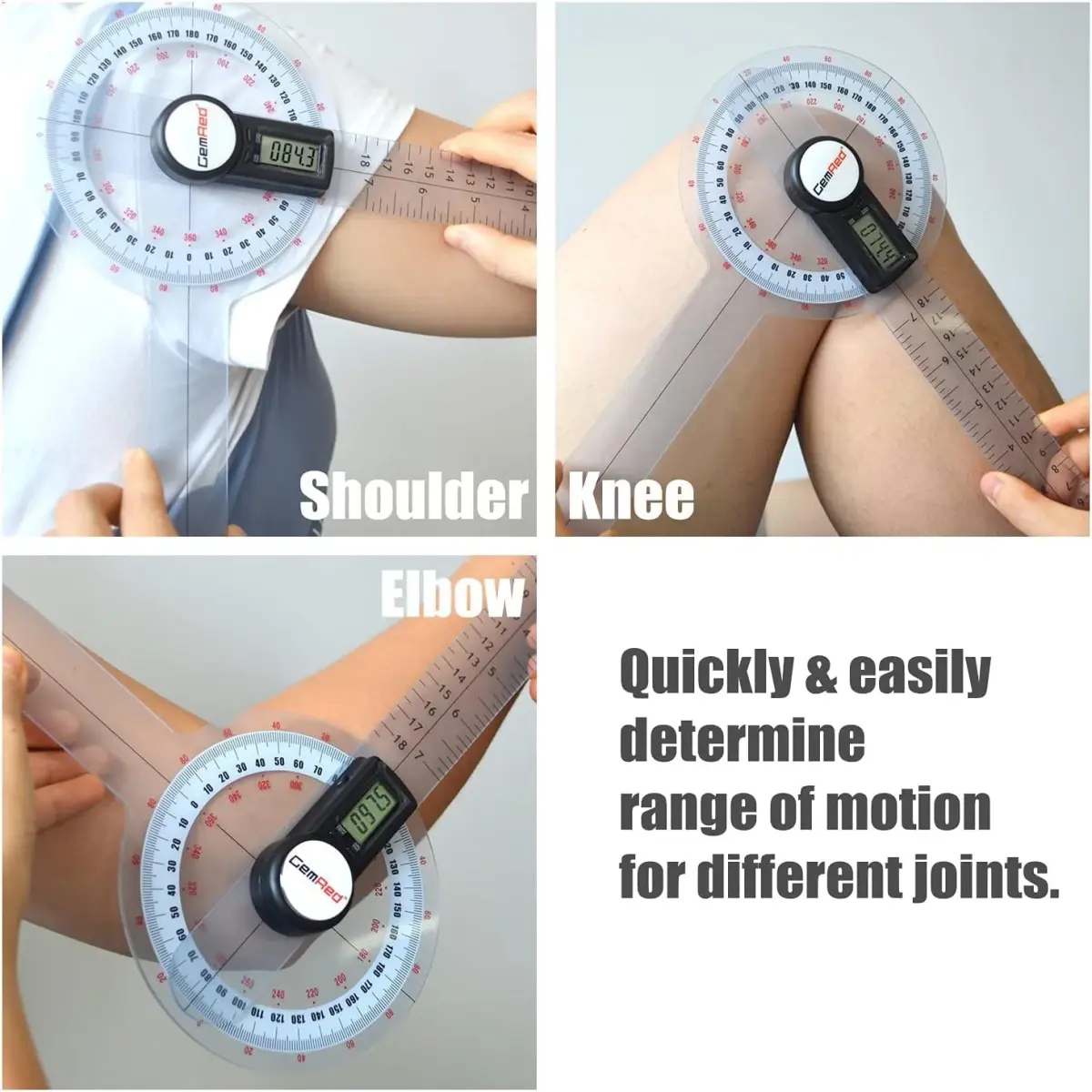 GemRed 12-Inch Digital Goniometer 300mm (11.81 inches) | Accurate Joint ROM Measurement Tool - view 3