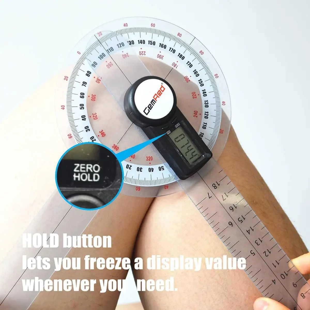 GemRed 12-Inch Digital Goniometer 300mm (11.81 inches) | Accurate Joint ROM Measurement Tool - view 4