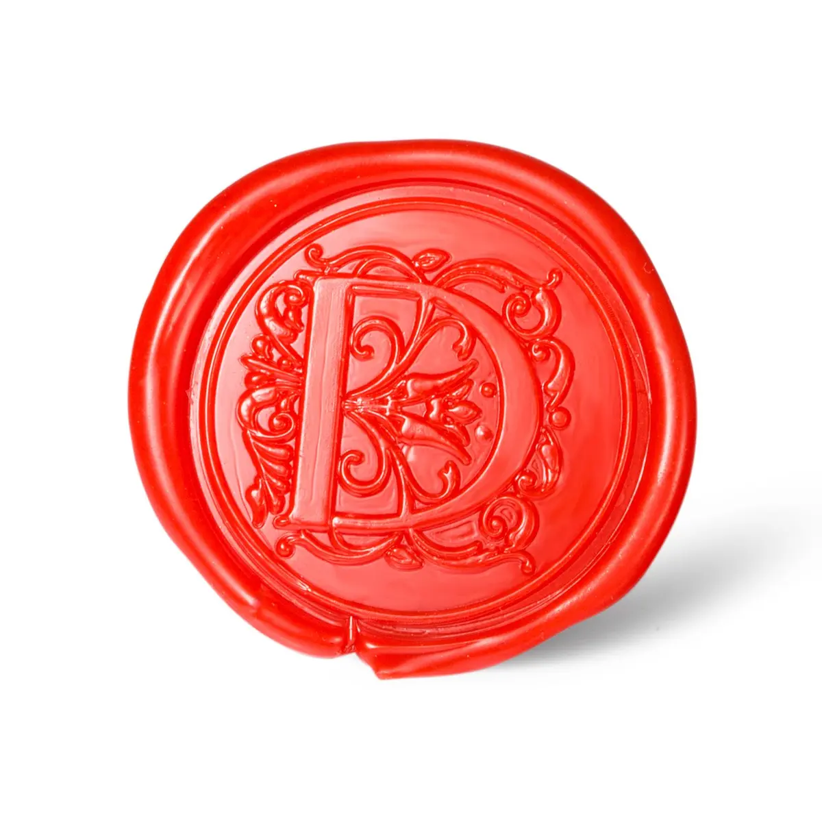 MCEAL Large Silver Brass Wax Seal Stamp 1 1/5" (30mm) Diameter | Regal Letter D for Invitations & Gifts - view 3