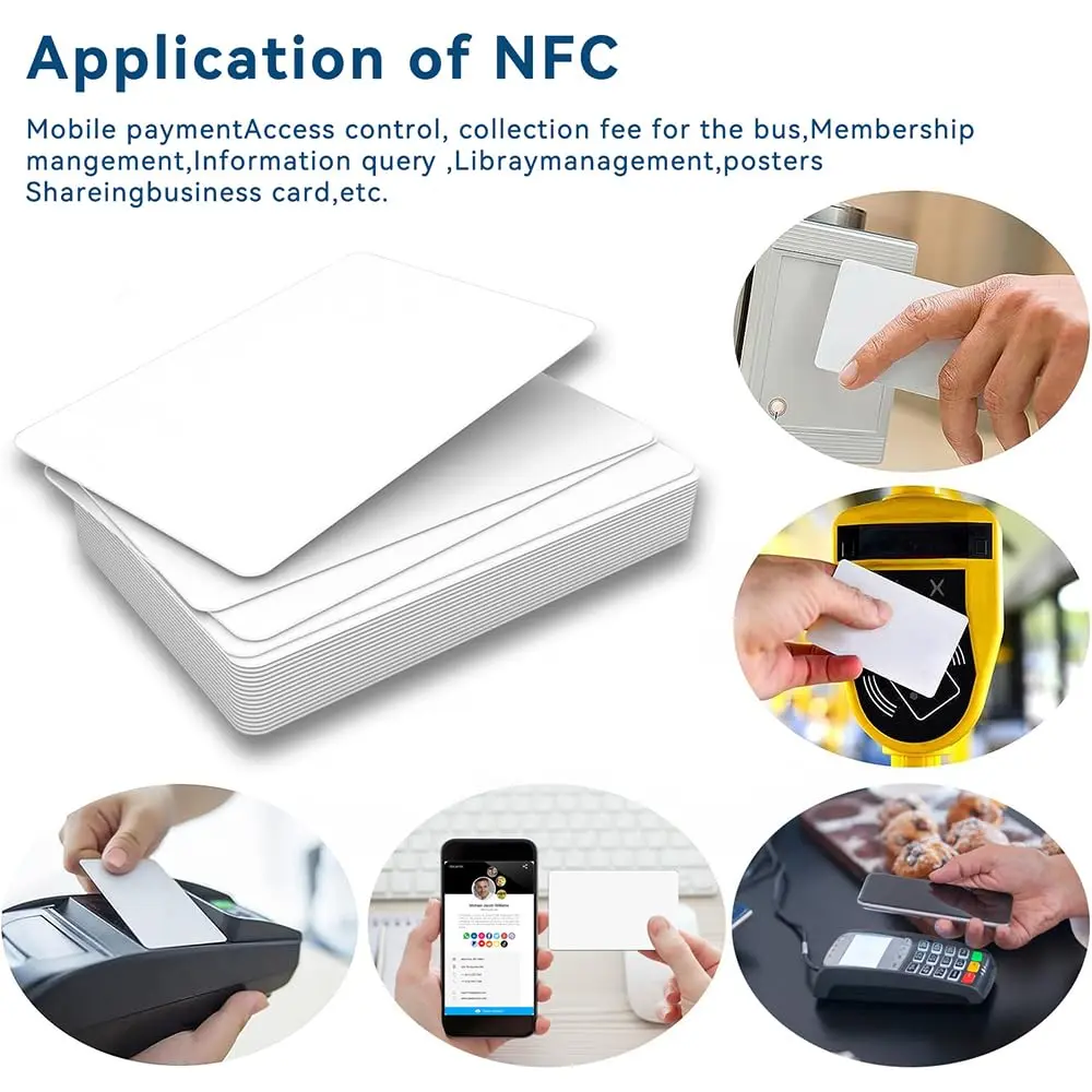 Timeskey NFC Inkjet NFC Cards 10pcs | Printable NTAG215 PVC Tags for Smartphones & NFC Devices - view 7