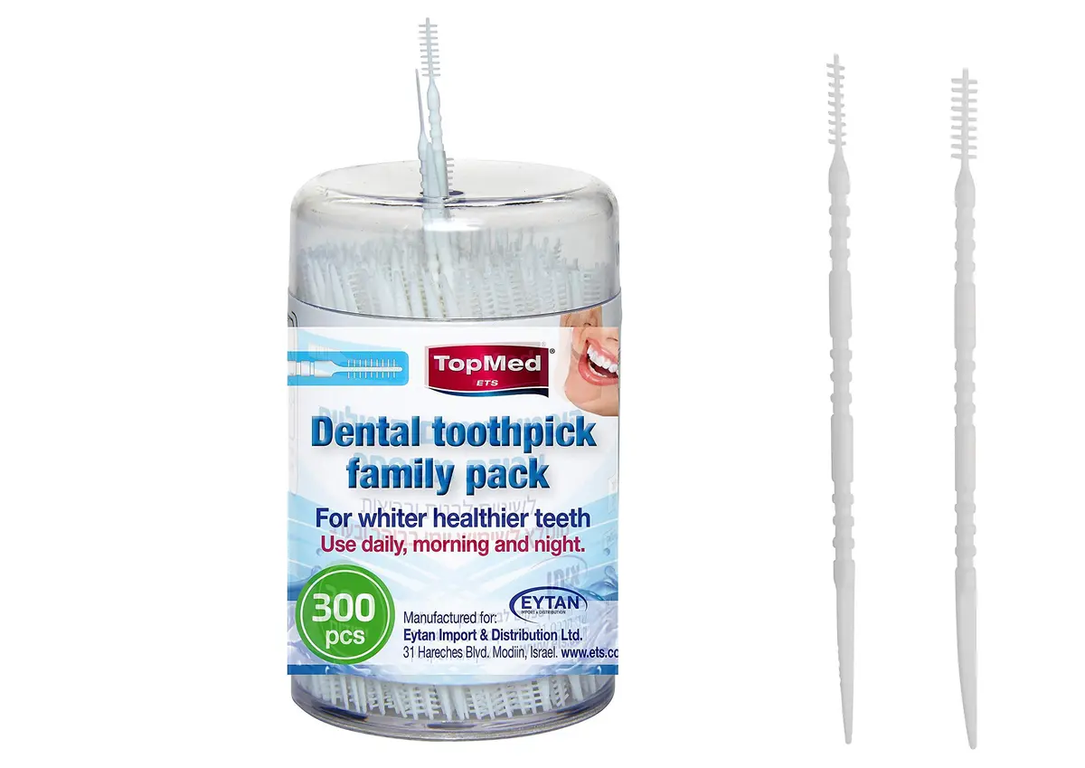 TOPMED ETS Toothpicks Hygiene Sticks 300 Count | Flexible, Non-Linting Dental Picks - main product image
