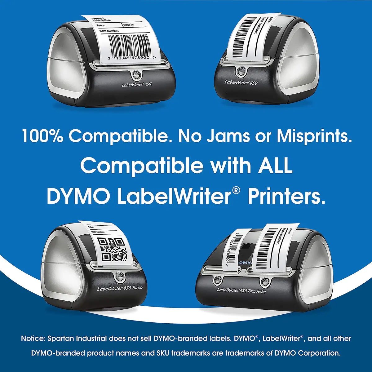 Spartan Industrial Replacement Labels for DYMO 30323 10 Rolls, 2200 Labels | Large Format Thermal Labels for Shipping & Barcode - view 4