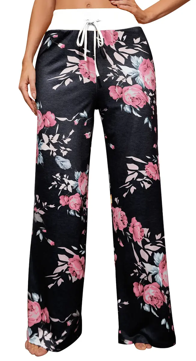 X-Image Stretchy Wide Leg Palazzo Lounge Joggers Pants for Women Large | Soft Breathable Fit - main product image