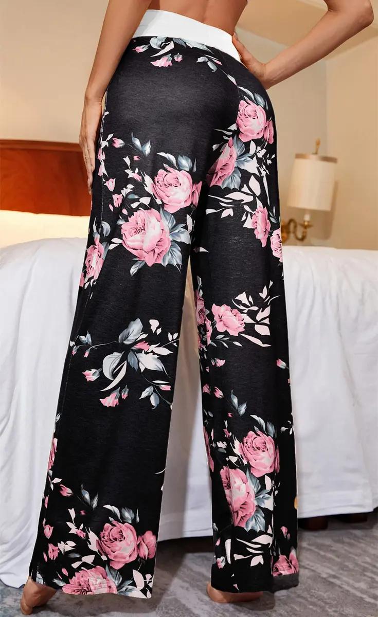 X-Image Stretchy Wide Leg Palazzo Lounge Joggers Pants for Women Large | Soft Breathable Fit - view 2