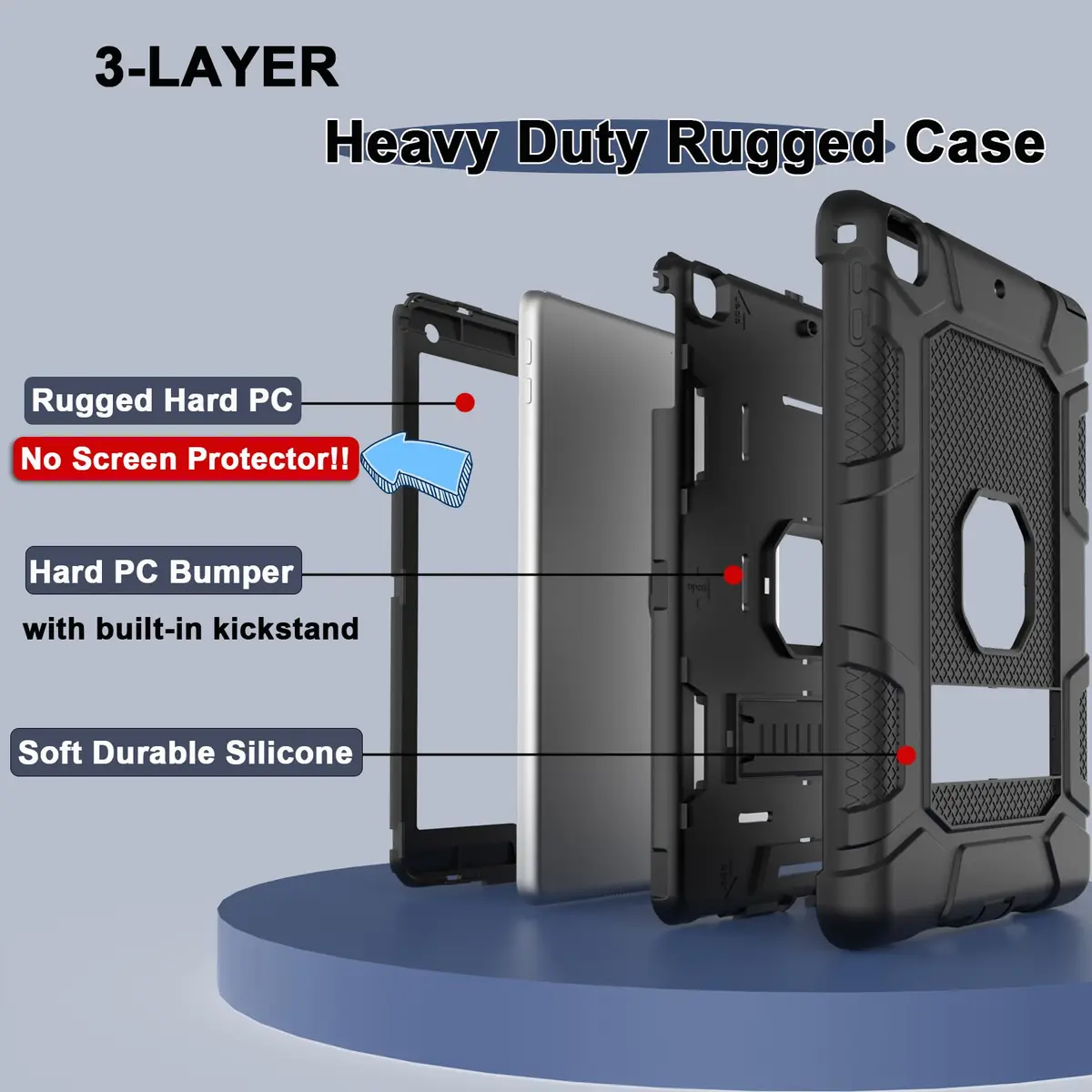 rantice iPad 6th/5th Gen Case 9.7 Inch | Heavy Duty Shockproof Rugged Cover with Kickstand - view 5