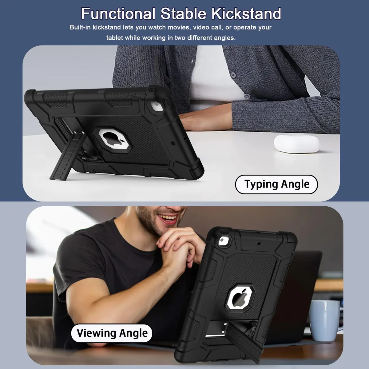rantice iPad 6th/5th Gen Case 9.7 Inch | Heavy Duty Shockproof Rugged Cover with Kickstand - view 4