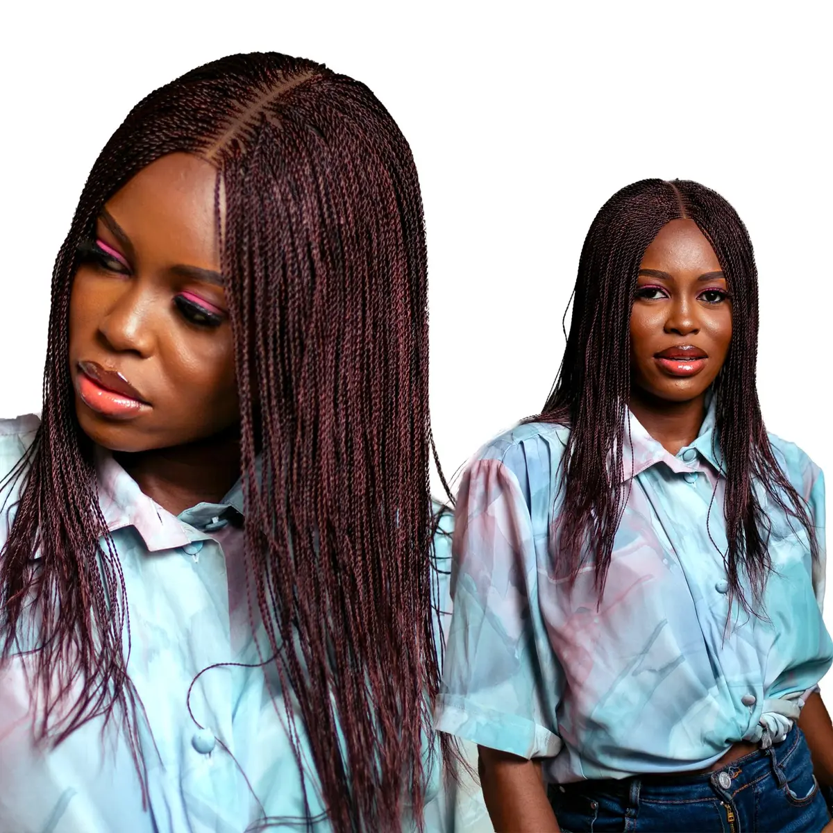 Wow Braids Twisted Wigs, Micro Million Twist Wig - Color 1/35 Mix - 18 Inches | Realistic Braided Style for Black Women - main product image