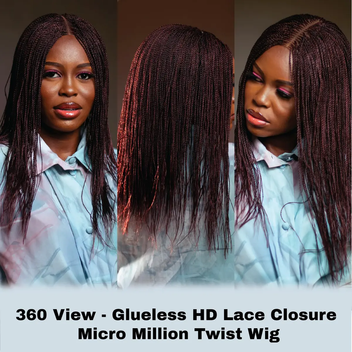 Wow Braids Twisted Wigs, Micro Million Twist Wig - Color 1/35 Mix - 18 Inches | Realistic Braided Style for Black Women - view 5