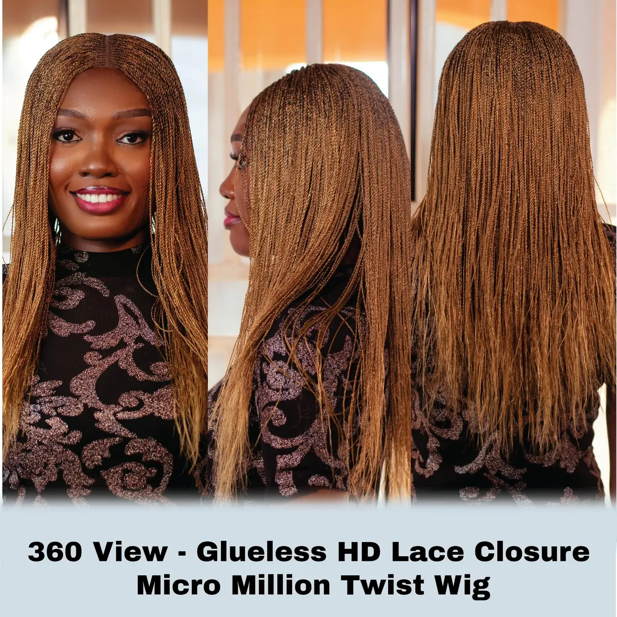Wow Braids Micro Twist Wigs, 18 Inch Synthetic Braided Wig for Black Women, Color 27 - view 5