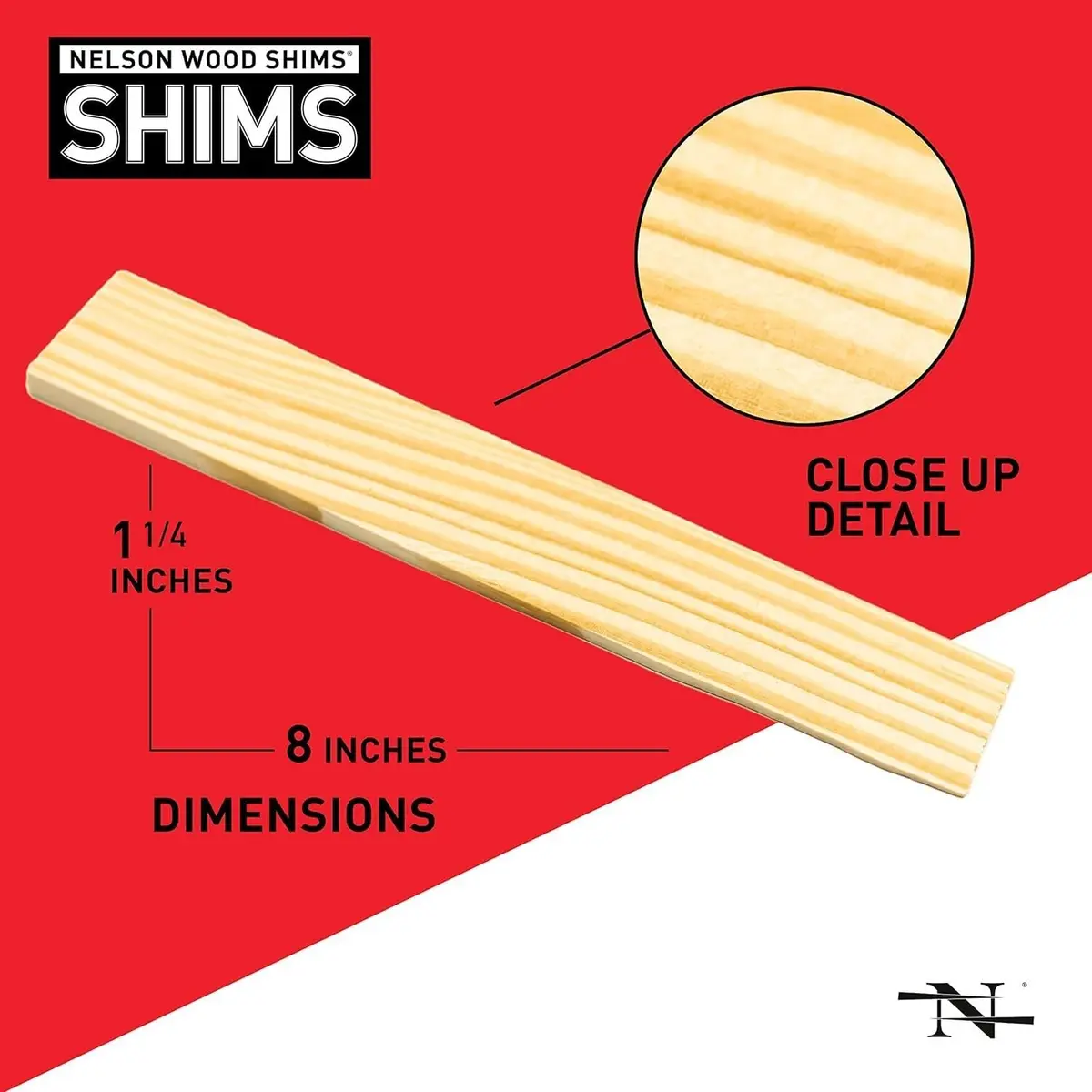 Nelson Wood Shims 8" | Kiln Dried Flat Wood for Leveling & Crafting - view 4