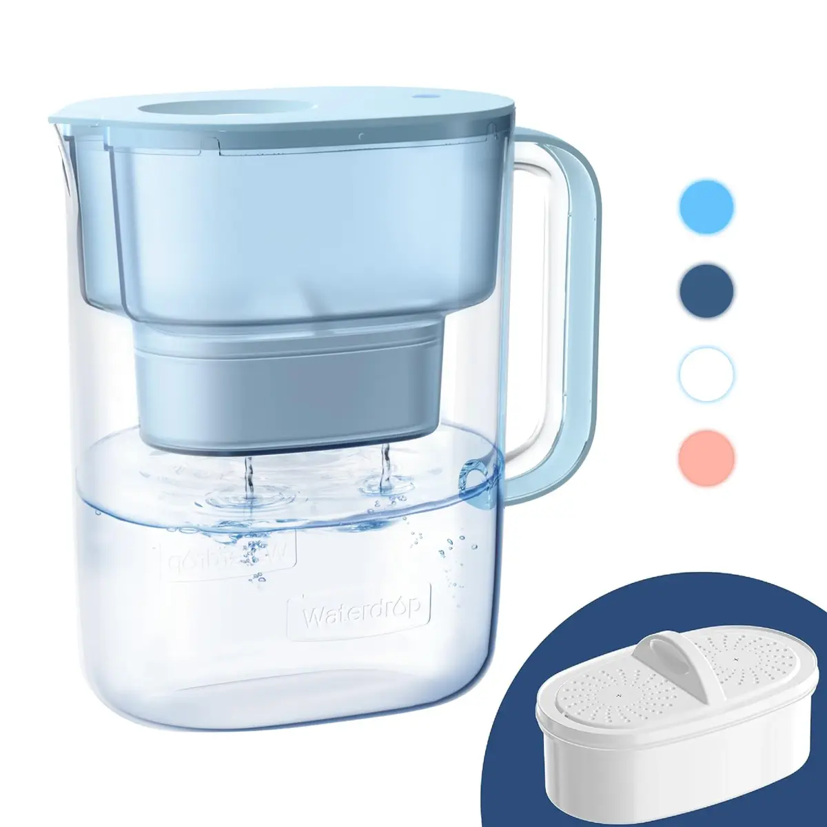 Waterdrop Lucid Water Filter Pitcher 2.4L (10-Cup) | NSF Certified, 200-Gallon Long-Life Filter - main product image