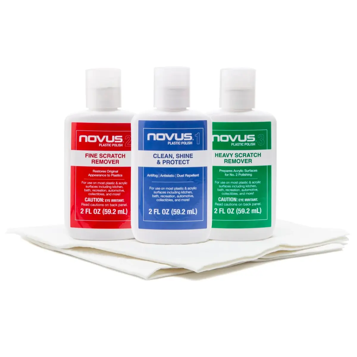 Novus Plastic Restorer Kit (3-in-1) | Fine Scratch Remover #2 | 2 Ounce Bottles - main product image