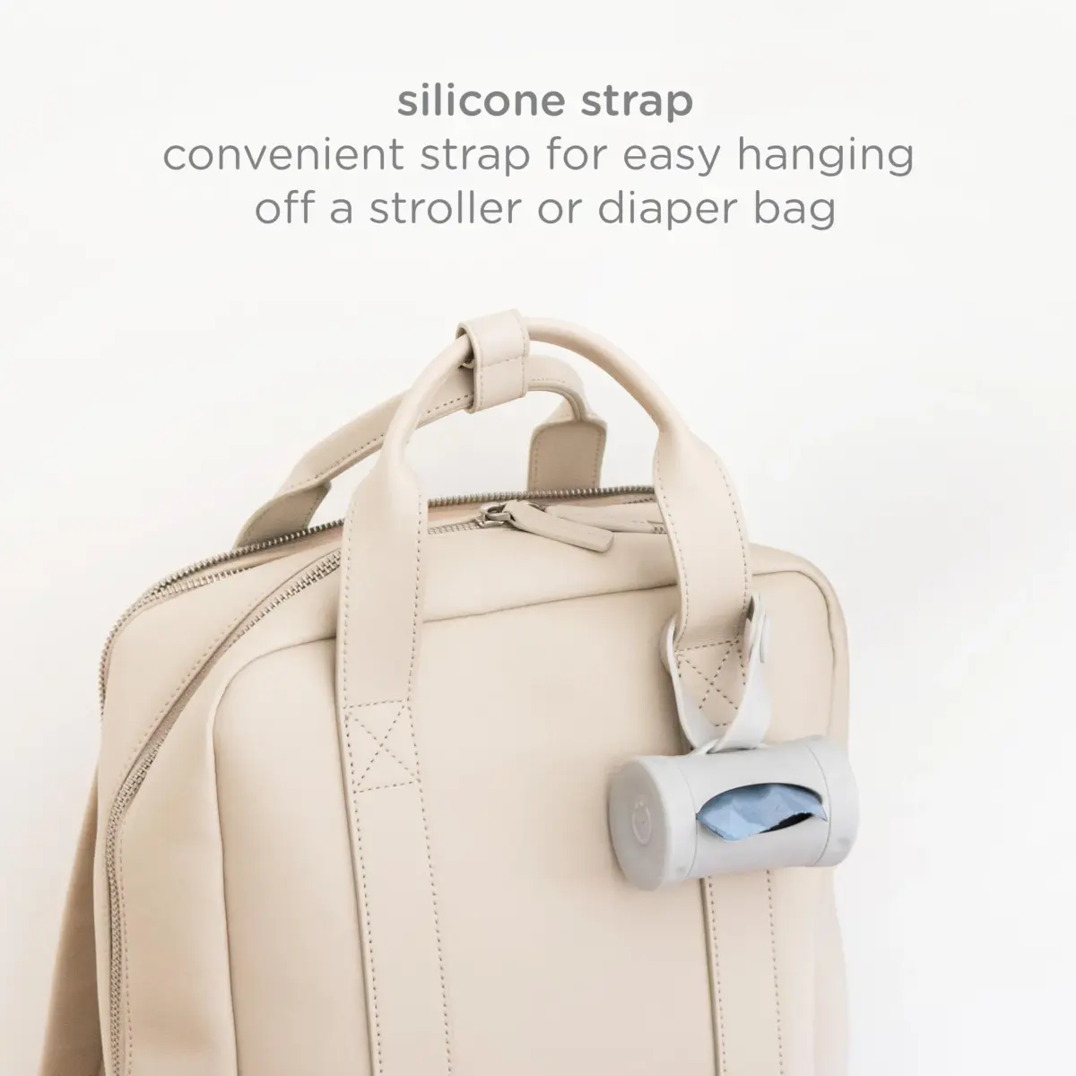 Ubbi Retractable Diaper Bag Dispenser with Lavender Scented Bags | Taupe, 1 Count (Pack of 1) - view 3
