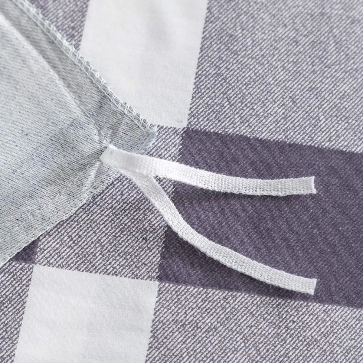 SUSYBAO Plaid Duvet Cover Queen 100% Cotton Navy Blue | Soft Checkered Gingham Bedding - view 4