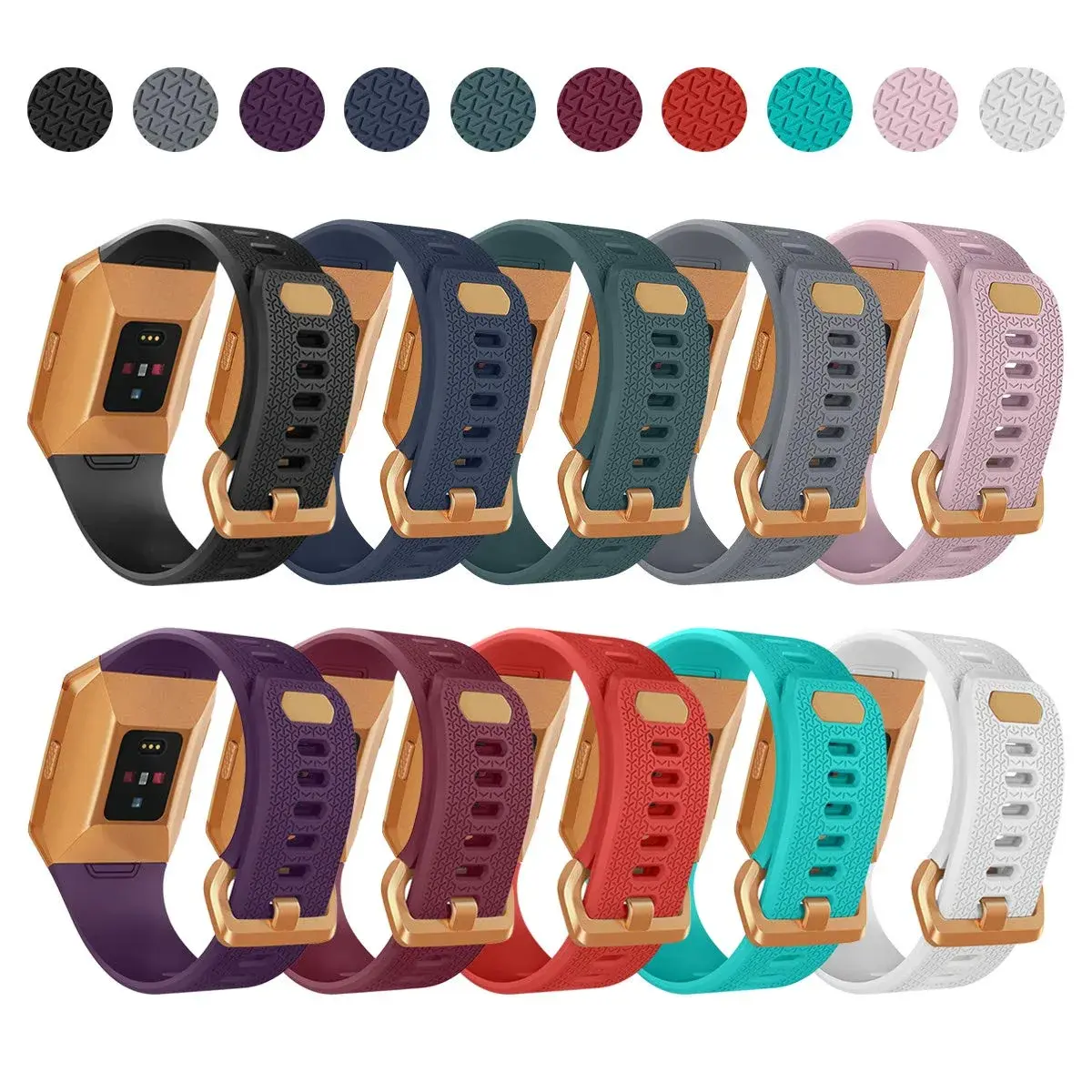 AIUNIT Replacement Band for Fitbit Ionic Small 110mm-155mm | TPU Sport Strap with Burnt Buckle - view 2