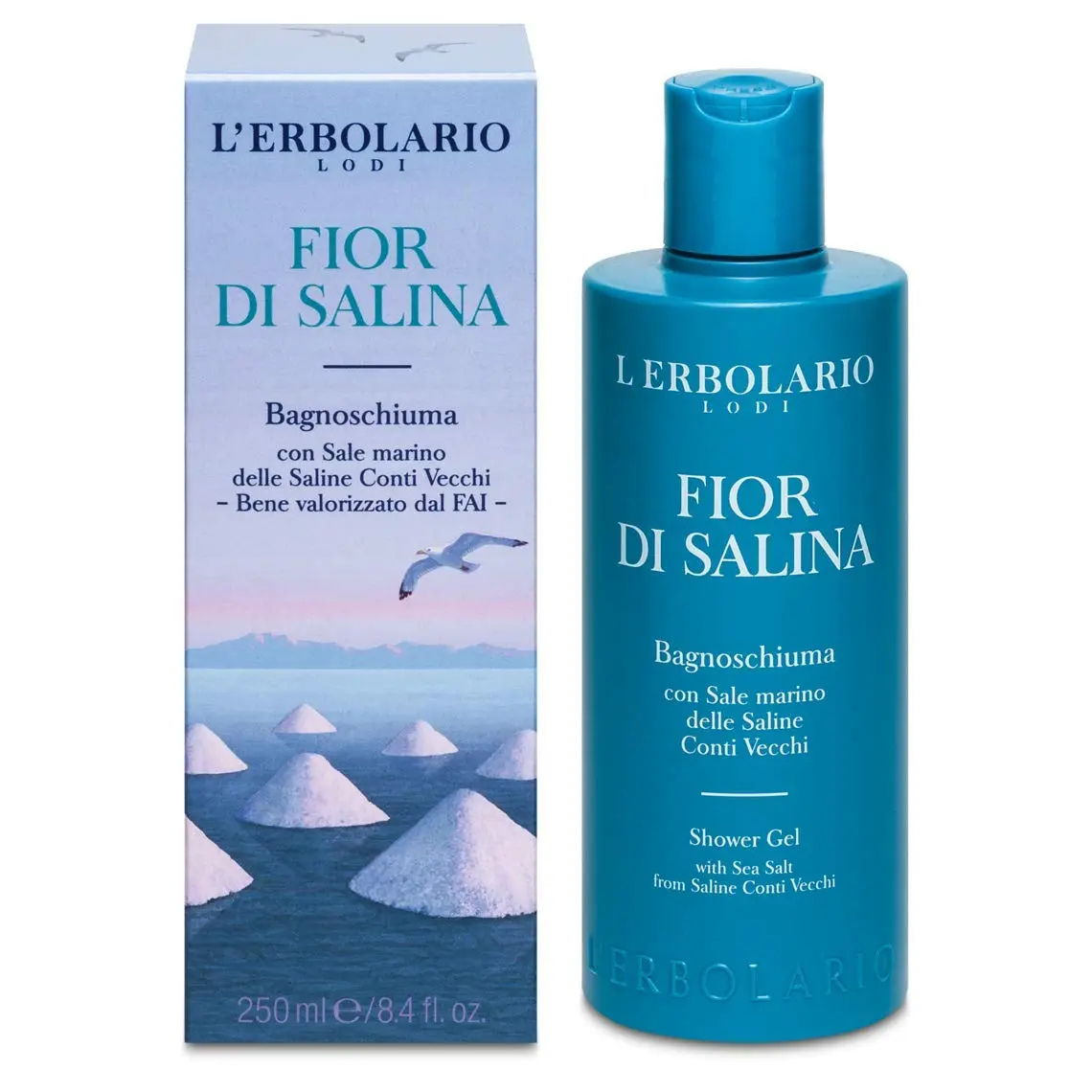L'Erbolario Fior di Salina Shower Gel 250ml (8.4 oz) | Moisturizing Body Wash with Coastal Botanicals - main product image