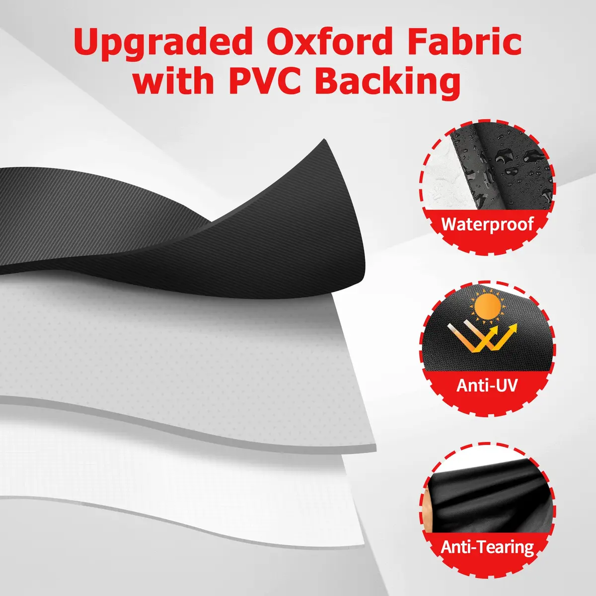 iCOVER 55 Inch Grill Cover, Black | Waterproof, UV-Resistant, Windproof BBQ Cover for Outdoor Grills - view 3