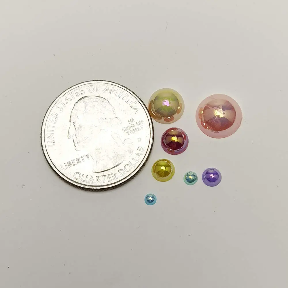 Chenkou Craft Beads 3000PCS 7 Sizes | Bright Color, Round Flatback Imitation Pearls - view 6