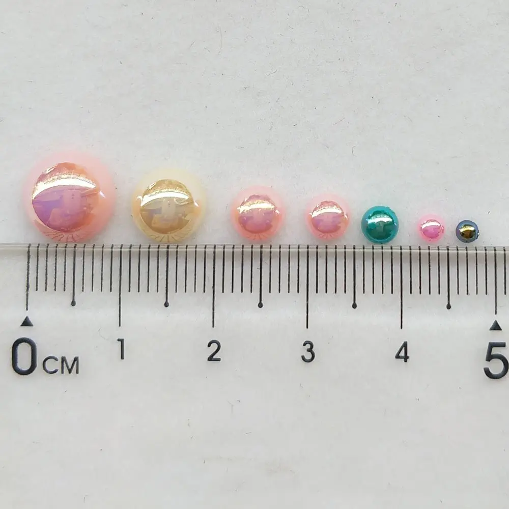 Chenkou Craft Beads 3000PCS 7 Sizes | Bright Color, Round Flatback Imitation Pearls - view 3