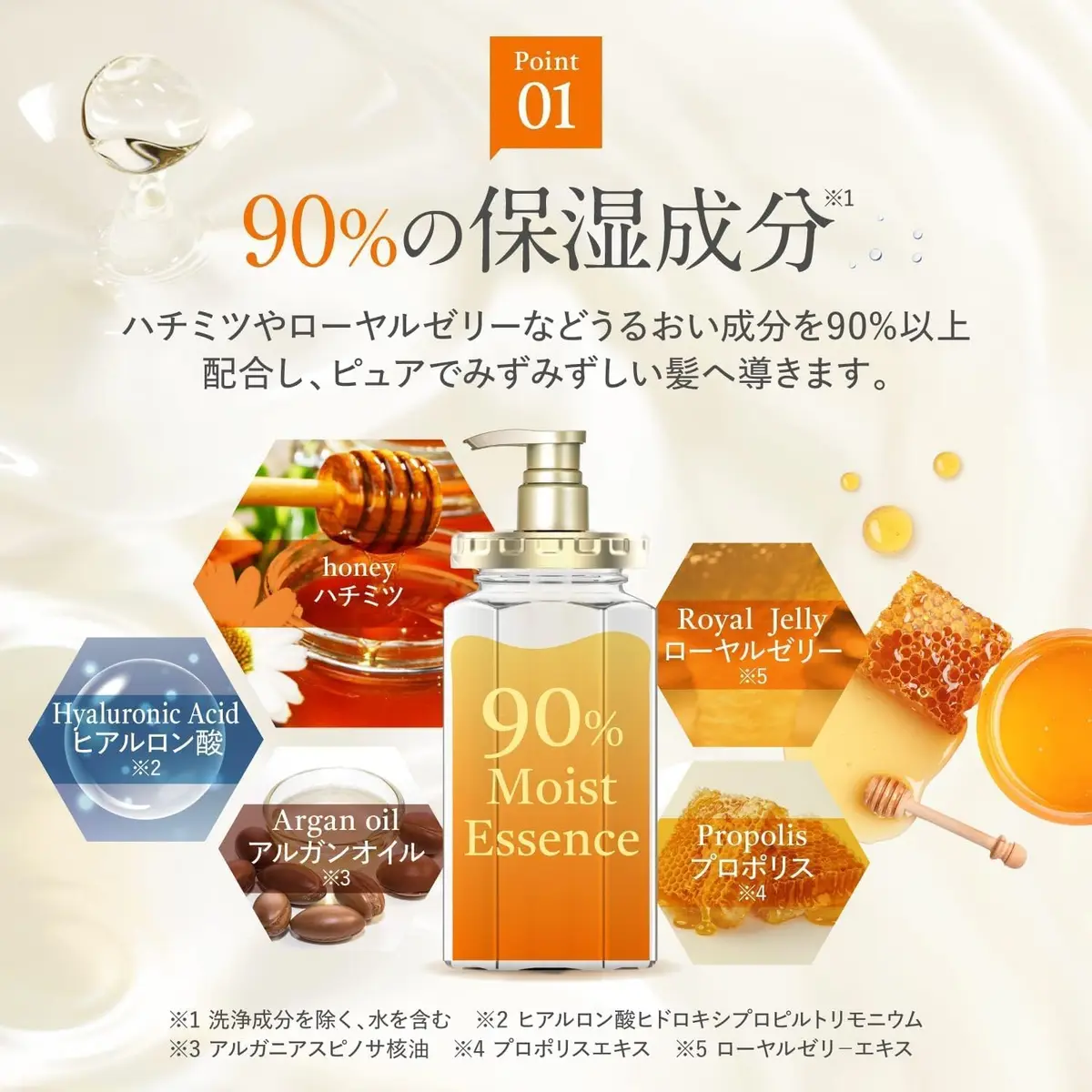 & Honey Deep Moist Shampoo 440ml | Hydrating with Honey & Royal Jelly for Dry Hair - view 5
