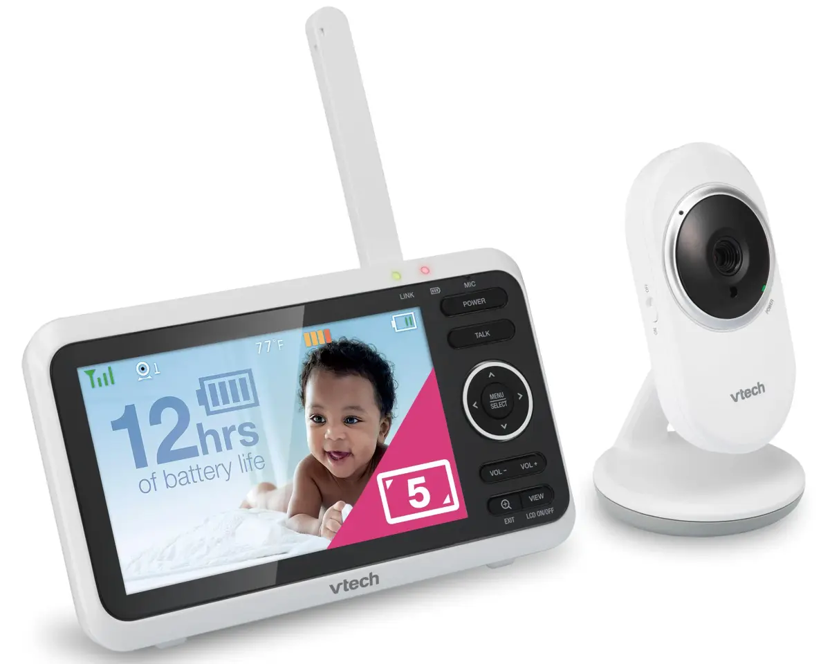 VTech VM350 Baby Monitor with 5" Screen | 1000ft Range, No WiFi, 12-Hr Battery - main product image