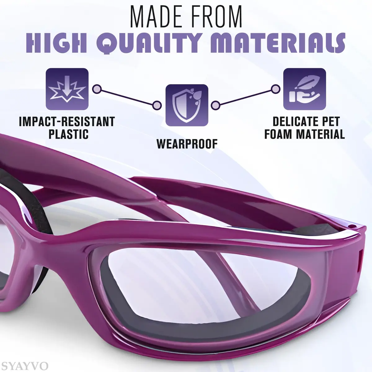 SYAYVO Onion Goggles for Cooking, Tear Free Cutting Glasses 5.6" X 1.7" X 4.8" Inch | Snug Fit for Clear Vision - view 3