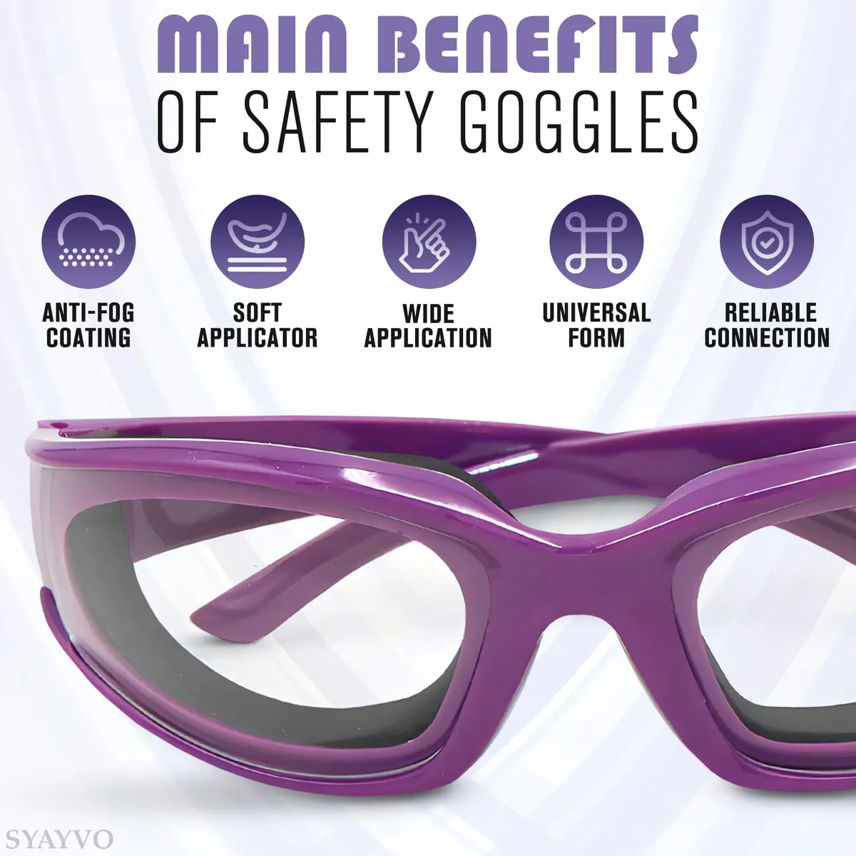 SYAYVO Onion Goggles for Cooking, Tear Free Cutting Glasses 5.6" X 1.7" X 4.8" Inch | Snug Fit for Clear Vision - view 4