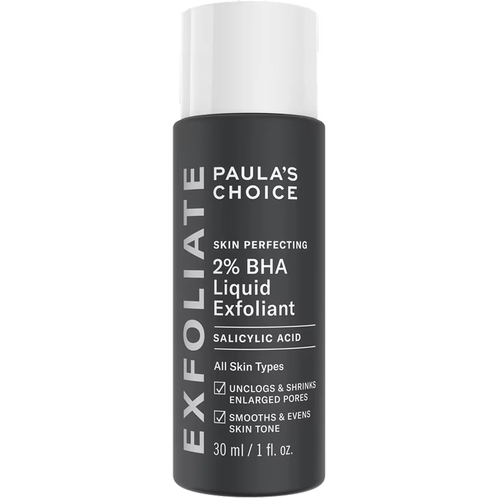 Paula's Choice Skin Perfecting 2% BHA Liquid Salicylic Acid Exfoliant, Gentle Facial Exfoliator for Blackheads, Large Pores, Wrinkles & Fine Lines, Travel Size, 1 Fl Oz - main product image
