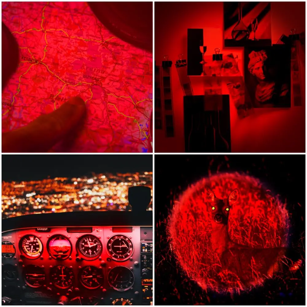 WAYLLSHINE 3 Pack Red LED Flashlight | Single Mode Zoomable Night Light for Astronomy & Night Observation - view 3