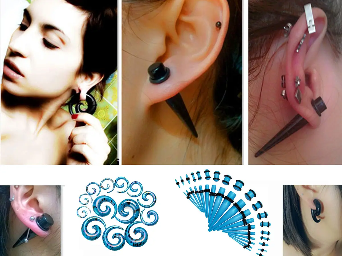 JDXN 52 Pieces Acrylic Gauge Kit Spiral Tapers & Plugs 14G-00G | Ear Stretching Starter Set - view 6
