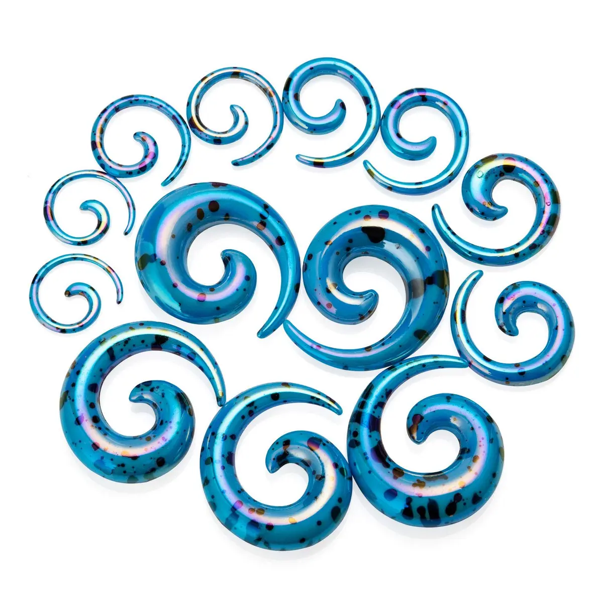 JDXN 52 Pieces Acrylic Gauge Kit Spiral Tapers & Plugs 14G-00G | Ear Stretching Starter Set - view 3