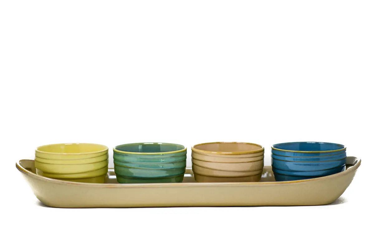 Stoneware Serving Set 5 Pieces | Melamine Dinnerware for All Occasions - view 4