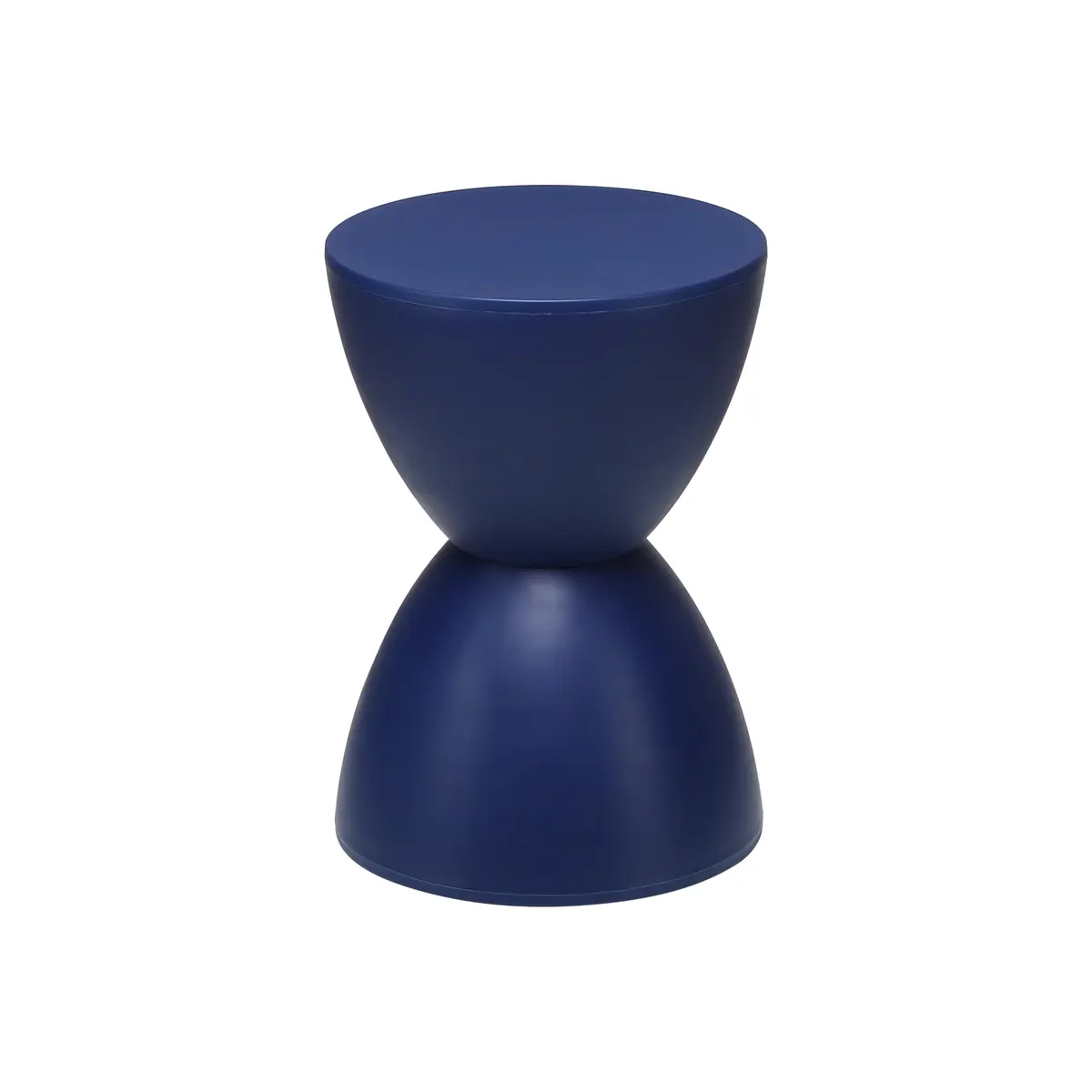 Euro Style Sallie Indoor/Outdoor Stool or End Table | Modern Hourglass Accent Style | UV-Protected Plastic Blue - view 3