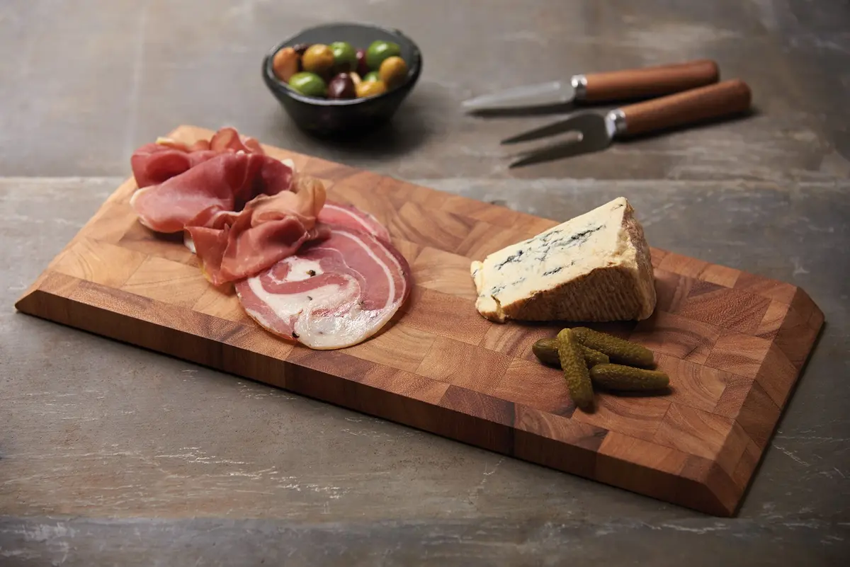 Ironwood Gourmet Bowery End Grain Cheese and Charcuterie Board, 38cm (15in) | Reversible Acacia Wood Serving & Cutting Board - view 2