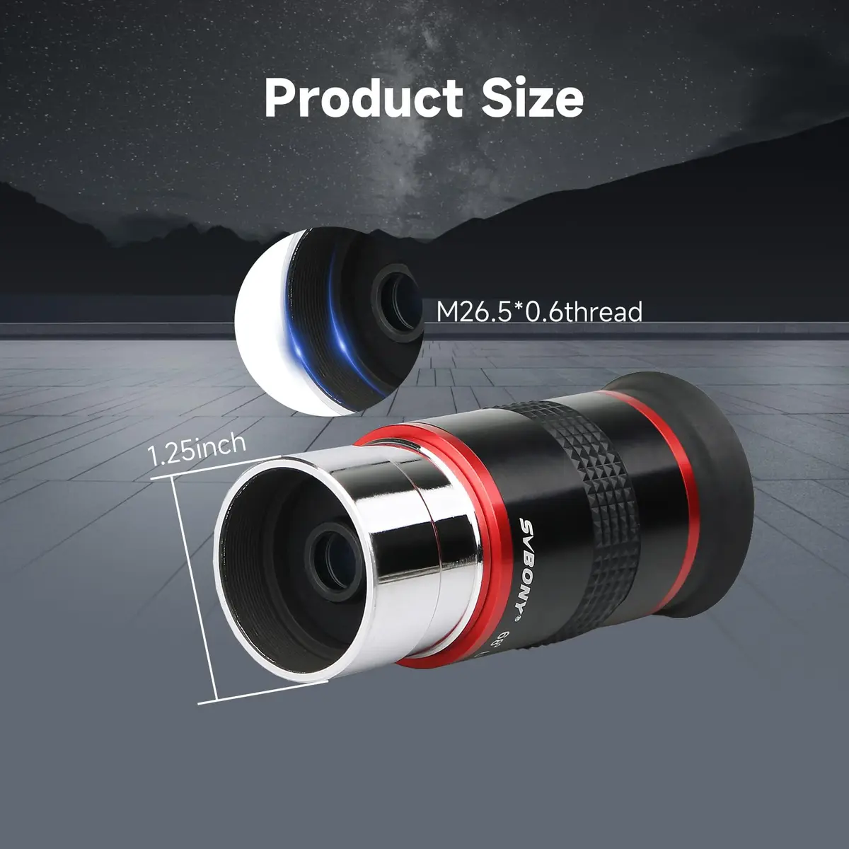 SVBONY 68° Ultra Wide Angle Telescope Eyepiece Set 6mm 9mm 15mm 20mm | 1.25" Barrel, Fully Multi-Coated Optics - view 6