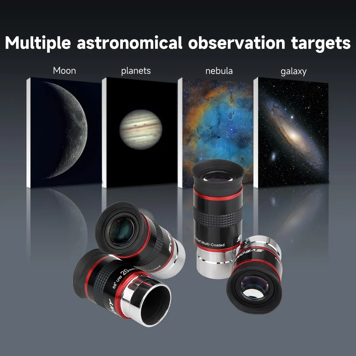 SVBONY 68° Ultra Wide Angle Telescope Eyepiece Set 6mm 9mm 15mm 20mm | 1.25" Barrel, Fully Multi-Coated Optics - view 8