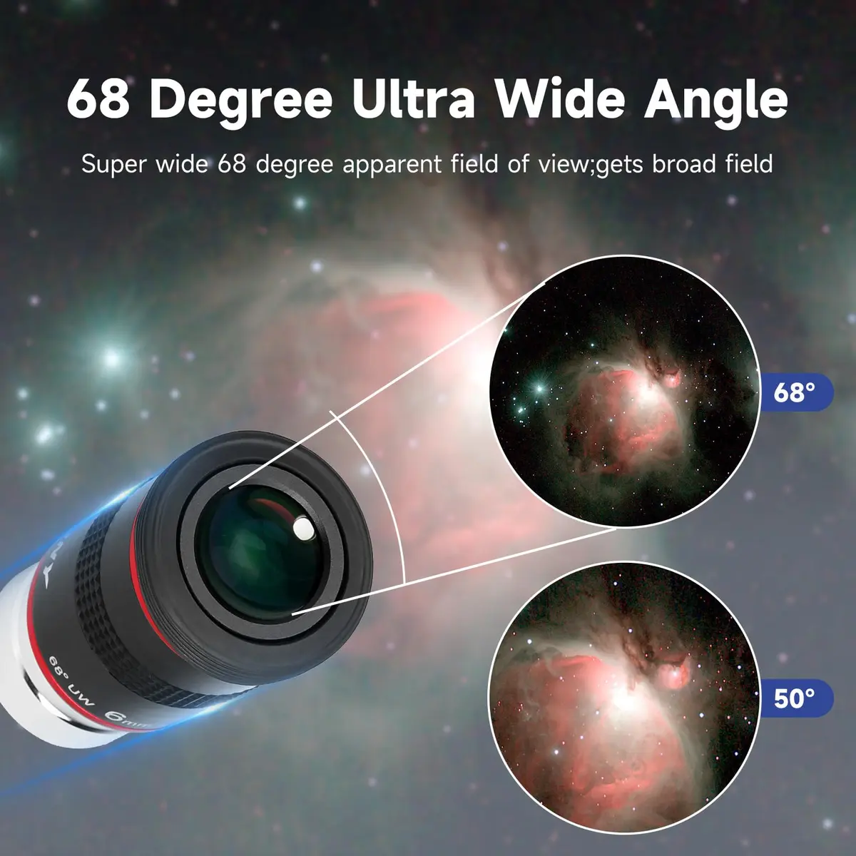 SVBONY 68° Ultra Wide Angle Telescope Eyepiece Set 6mm 9mm 15mm 20mm | 1.25" Barrel, Fully Multi-Coated Optics - view 3