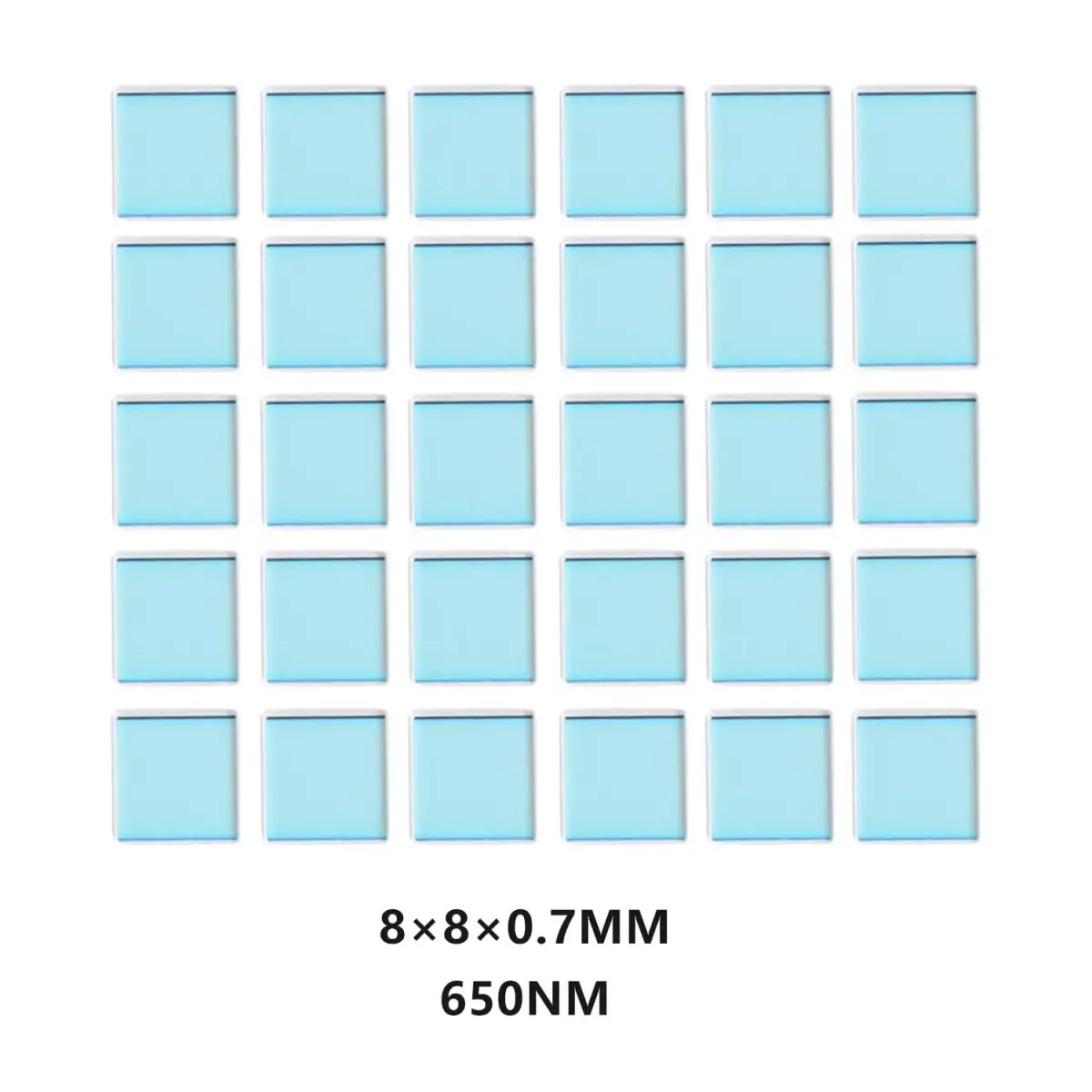Quanmin 8mm x 8mm x 0.7mm IR-Cut Filter (30-Pack) | Blocks IR for Natural Colour - view 2