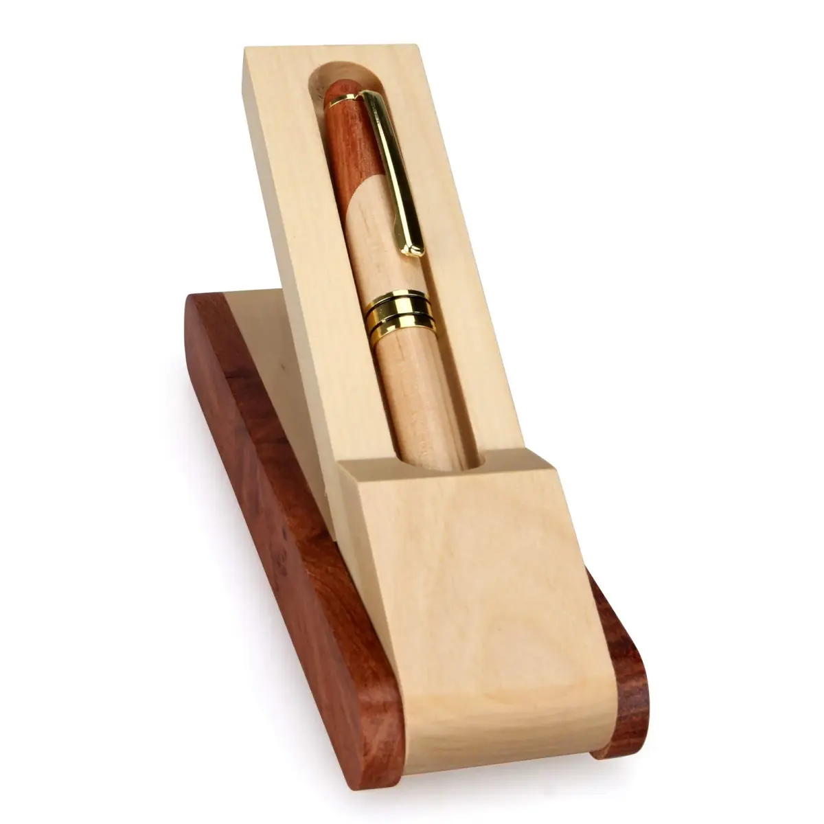 Renawe Wooden Gel Pen Gift Set with Case & Holder | Fine Tip 0.5mm Rollerball - view 7