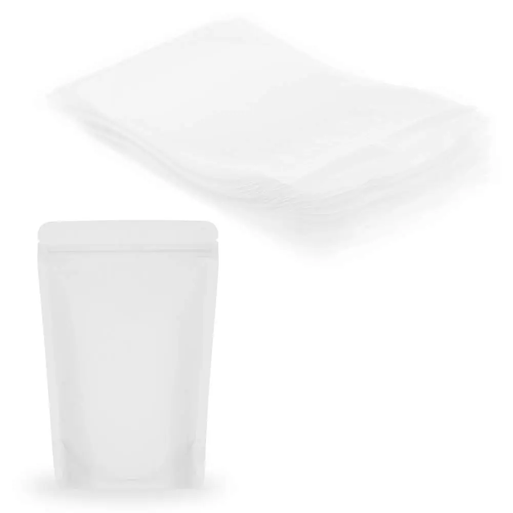 SumDirect Food Storage Bags 50 Pcs 4.3x6.7in Matte Frosted Resealable Stand Up Pouches - main product image