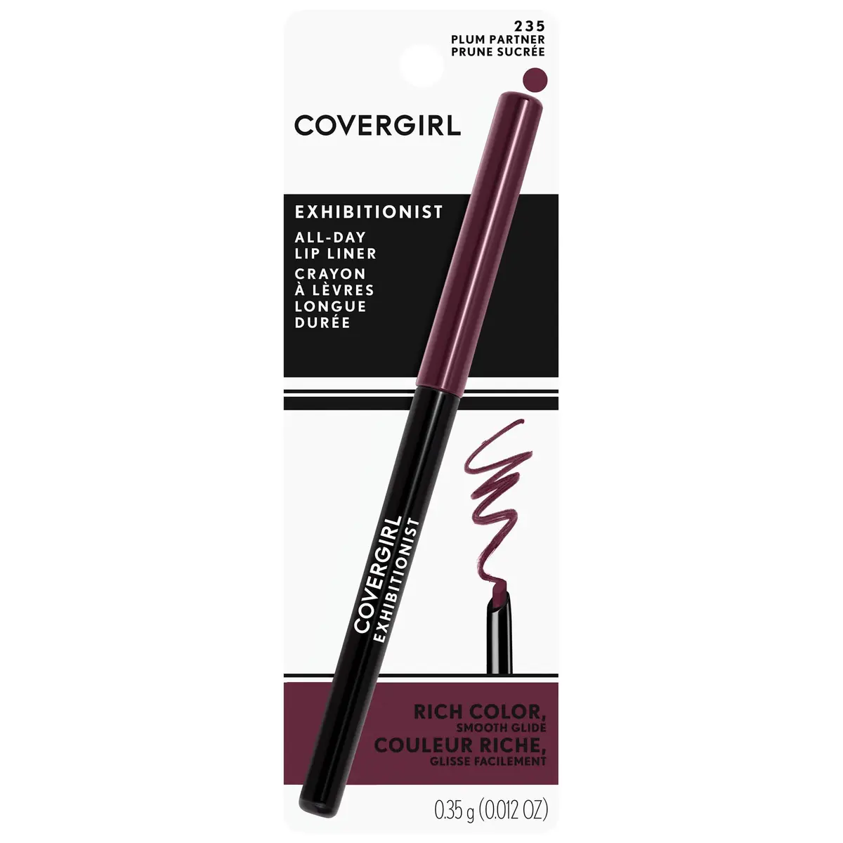 COVERGIRL Exhibitionist All-Day Lip Liner Plum Partner 235 | 0.889cm (0.33in) | Cruelty-Free Lip Color - view 2